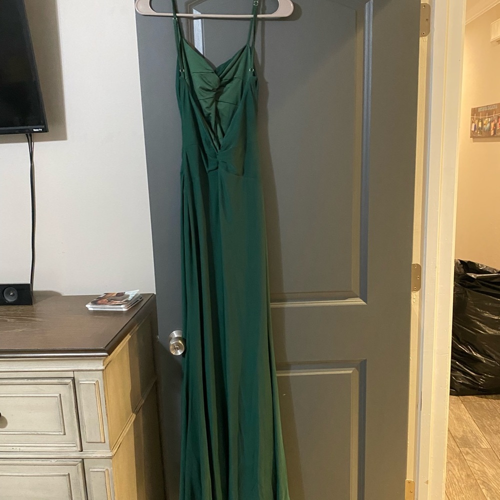 Lulu's Chic Emerald Backless Dress - image 3
